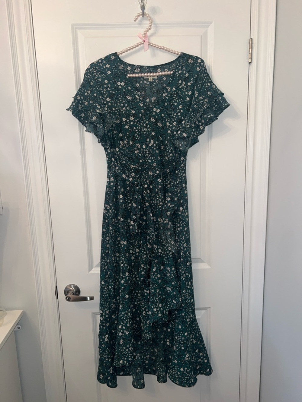 Max Studio Emerald Green Floral Midi Dress